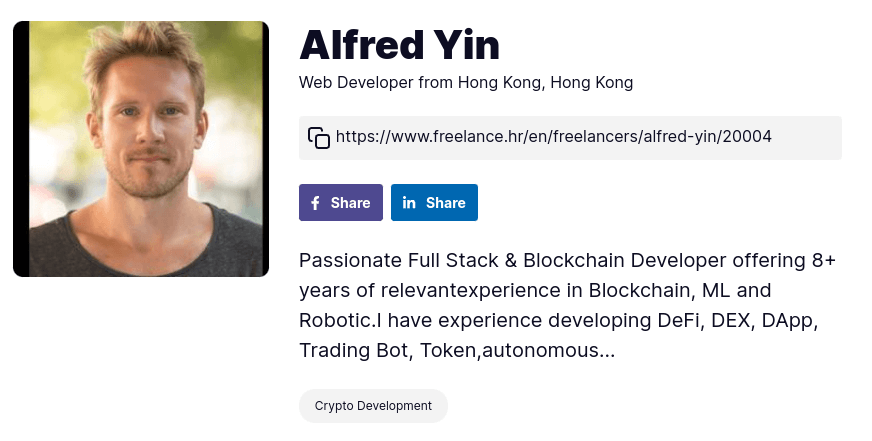 Freelance account 1 for Alfred Yin